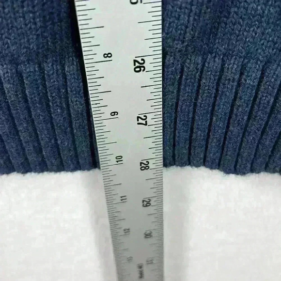 Tahari Men’s Sweater Sz XXL Navy 100% Cotton Long Sleeve Mock Neck Front 1/4 Zip - Picture 11 of 11